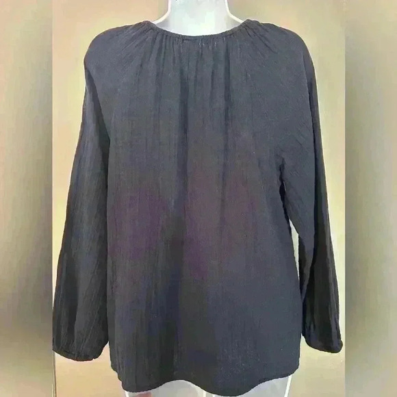 NYC Trends Blue Gauze Women's Blouse (303) - Picture 4 of 8